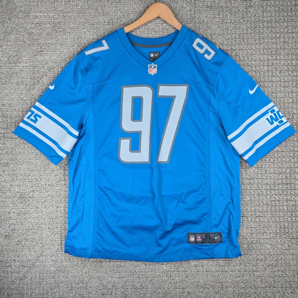 Nike Detroit Lions Aidan Hutchinson 97 NFL Jersey Blue Mens XL On Field